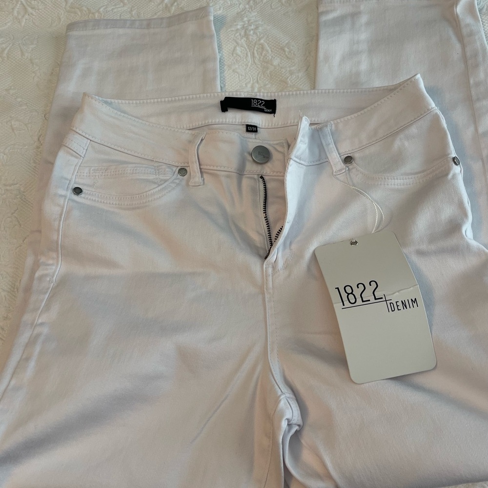 1822 Denim Women's White Skinny Jeans